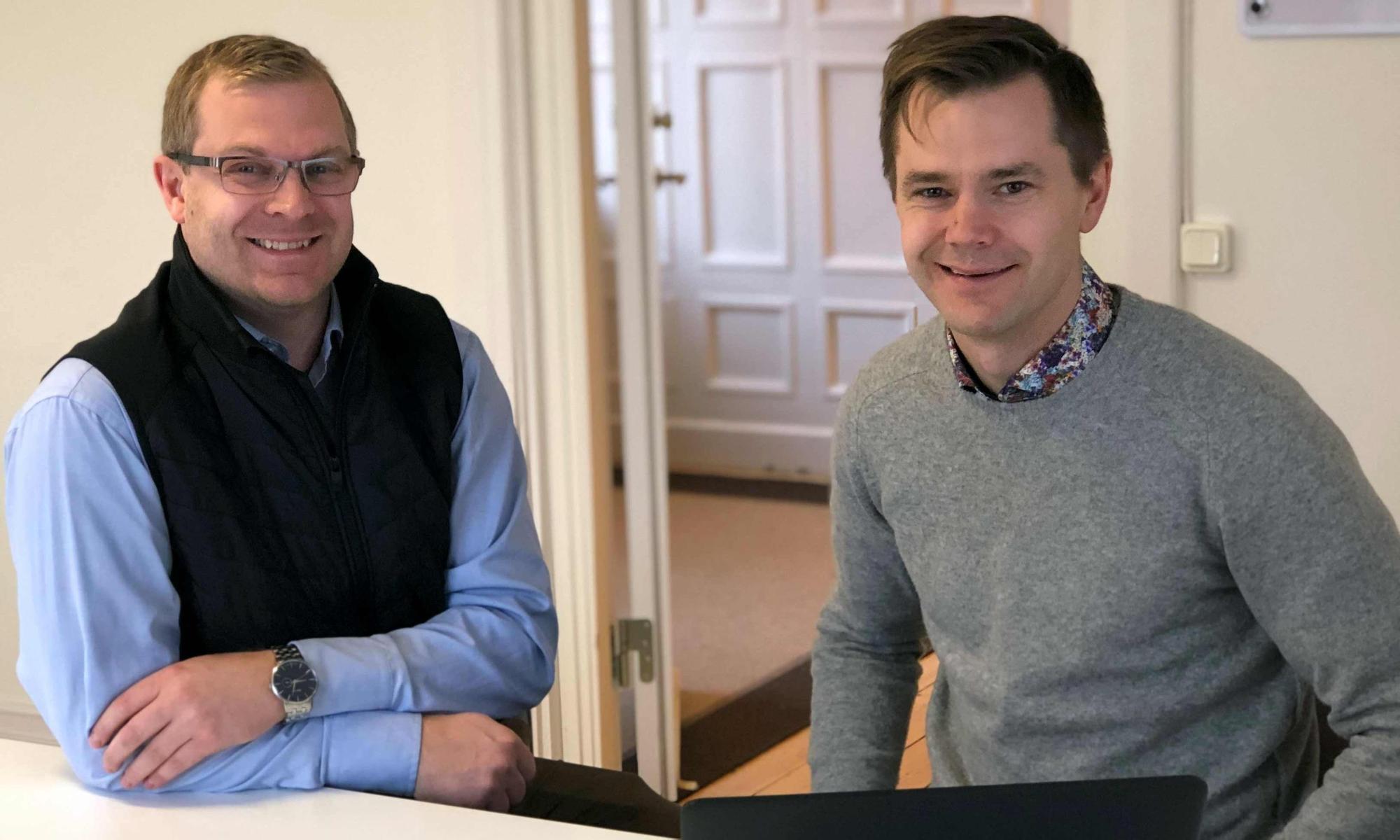 Pär Matsson och Niklas Karlsson på Bissaccs kontor i Mora.